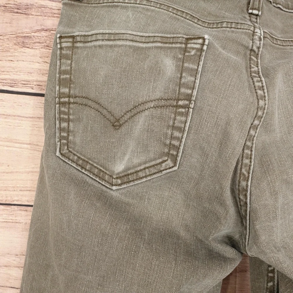 Levis 511 Jeans Mens 33x32 (32x30) Green Medium Wash Slim Tapered Stretch Denim